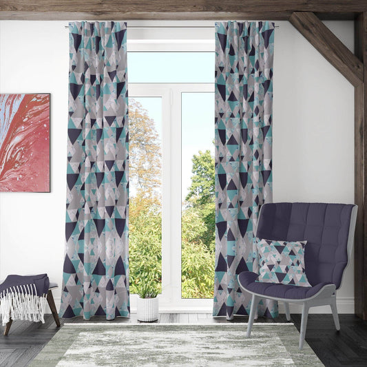 Penguin Group Curtains 250 H × 280 W (cm) Triangle Velvet Rik-Tig Curtain