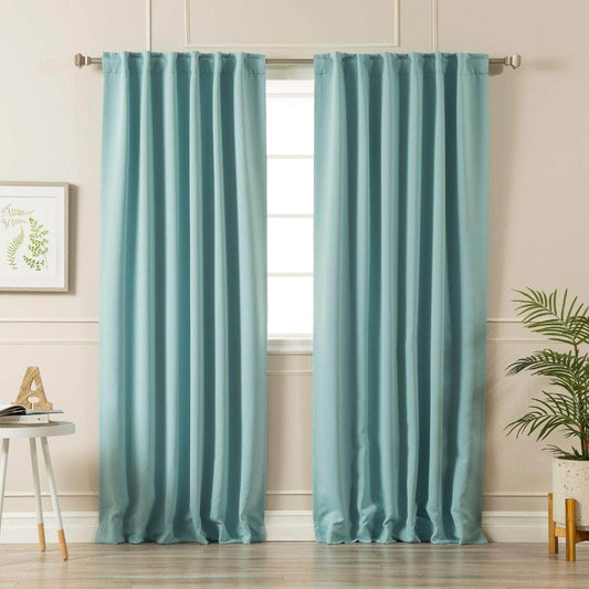 Penguin Group Curtains 250 H × 280 W (cm) Turquoise Velvet RikTig curtain