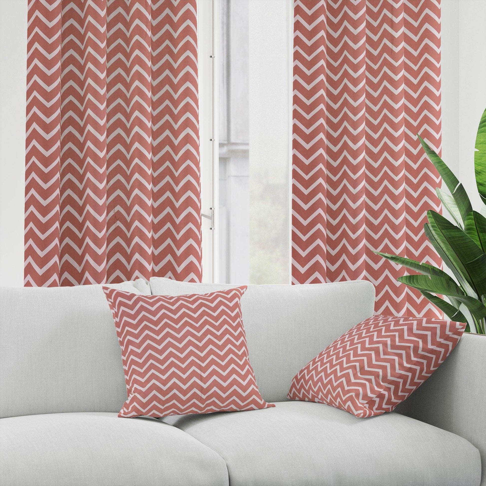 Penguin Group Curtains Brown Zigzag Rik-Tig Curtain