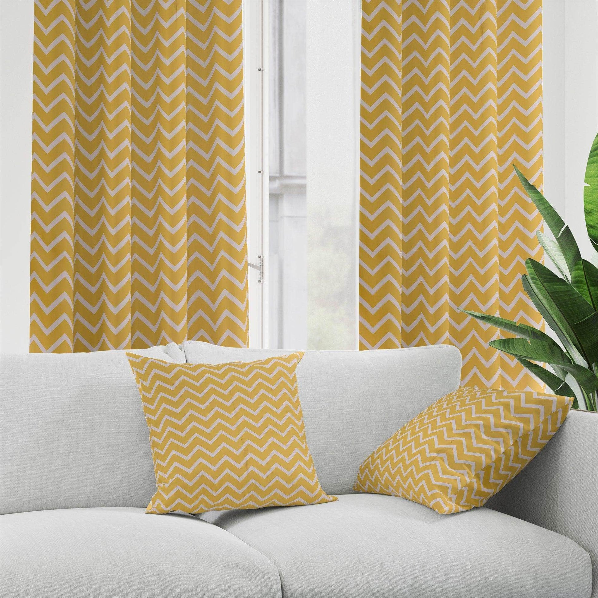 Penguin Group Curtains Yellow Zigzag Rik-Tig Curtain