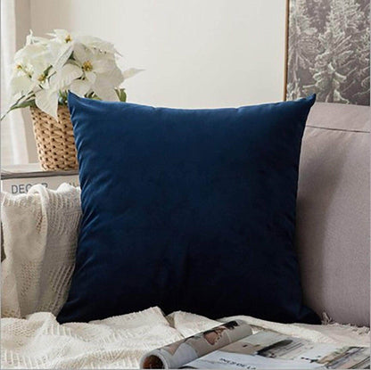 Penguin Group Navy Blue Solid Velvet Throw Pillows