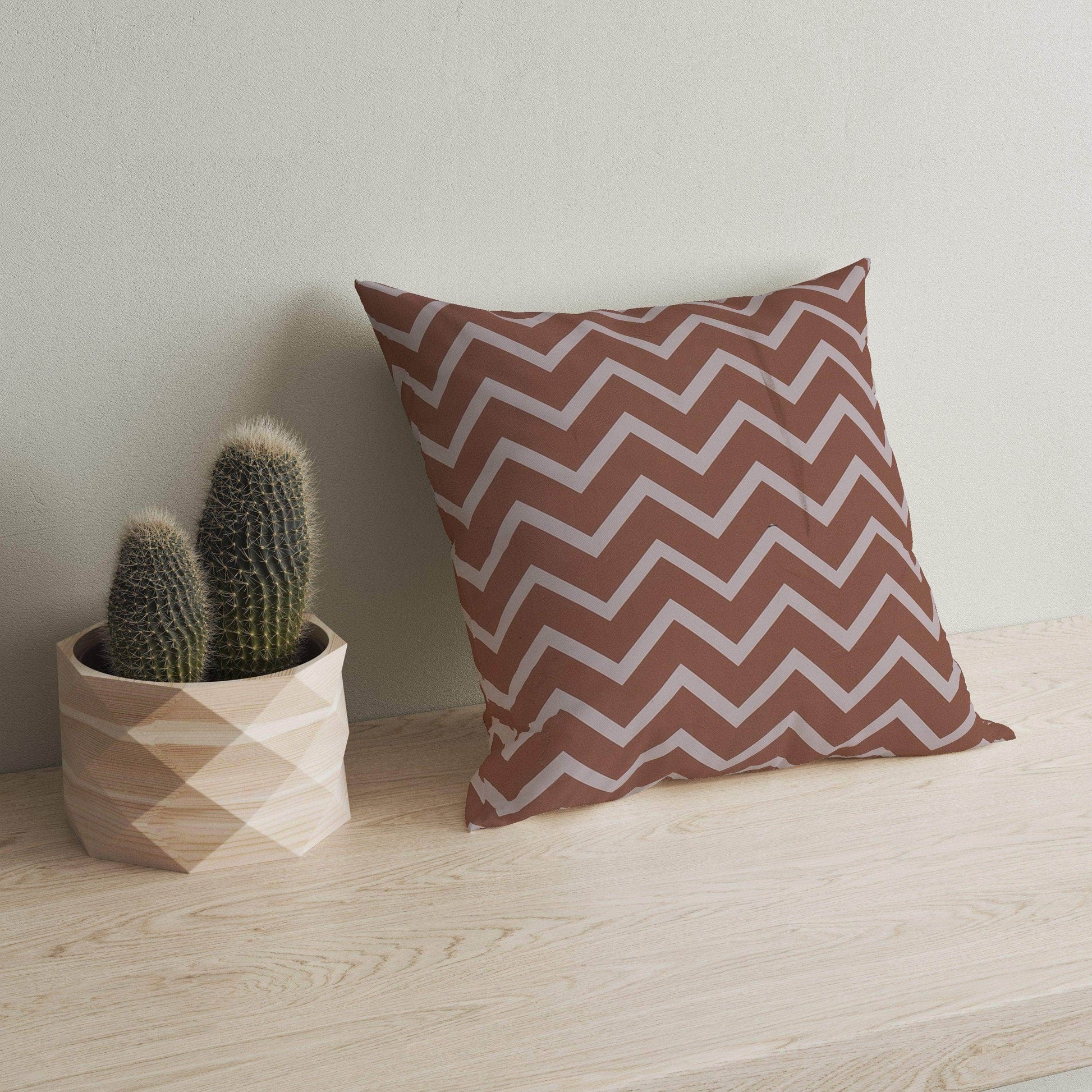 Penguin Group Pillows Brown Zigzag Velvet Throw Pillow