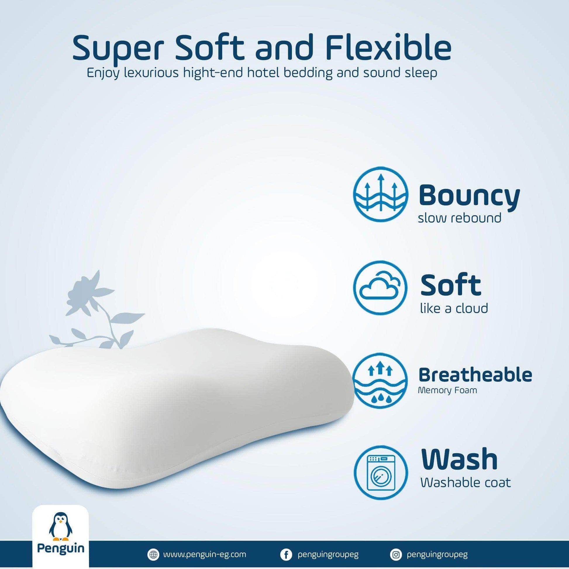 Penguin Group Pillows Butterfly Curved Memory Foam Pillow (Deep-Sleep)