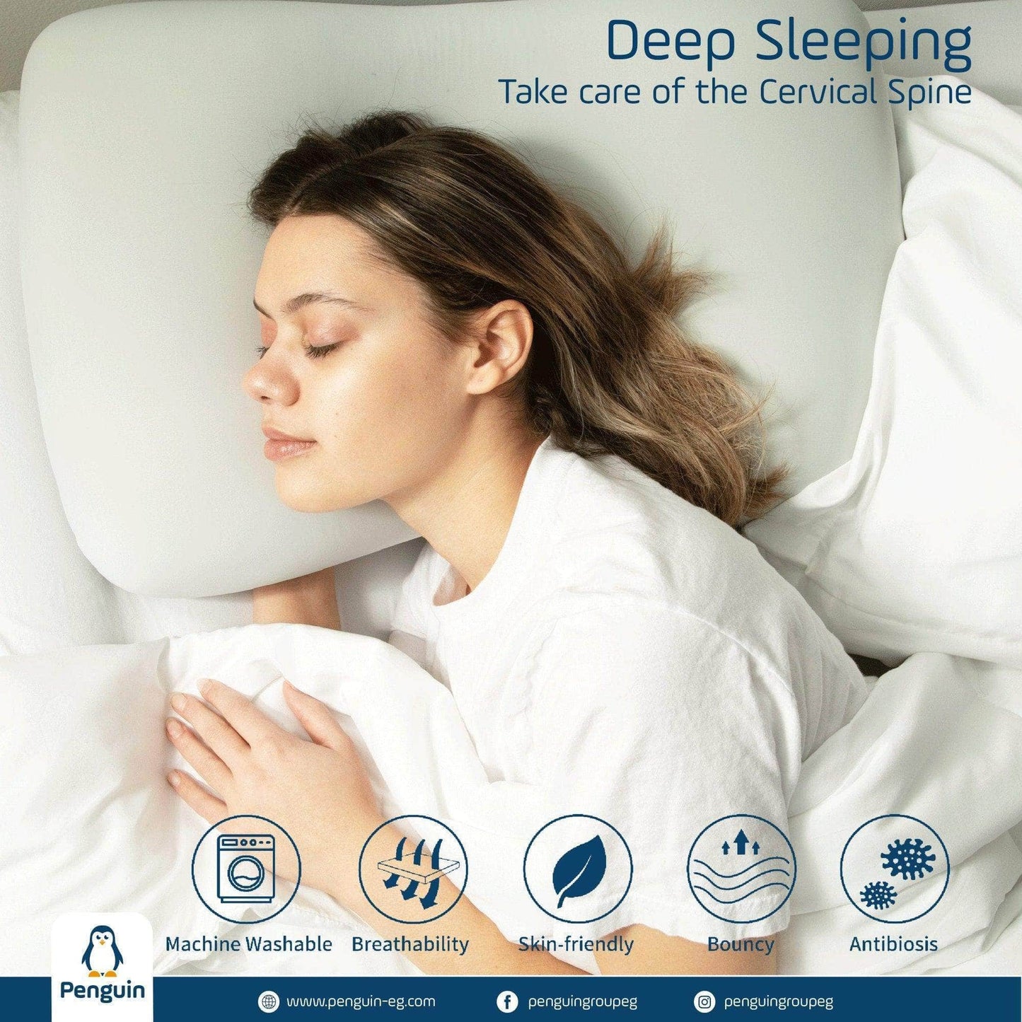 Penguin Group Pillows Butterfly Curved Memory Foam Pillow (Deep-Sleep)