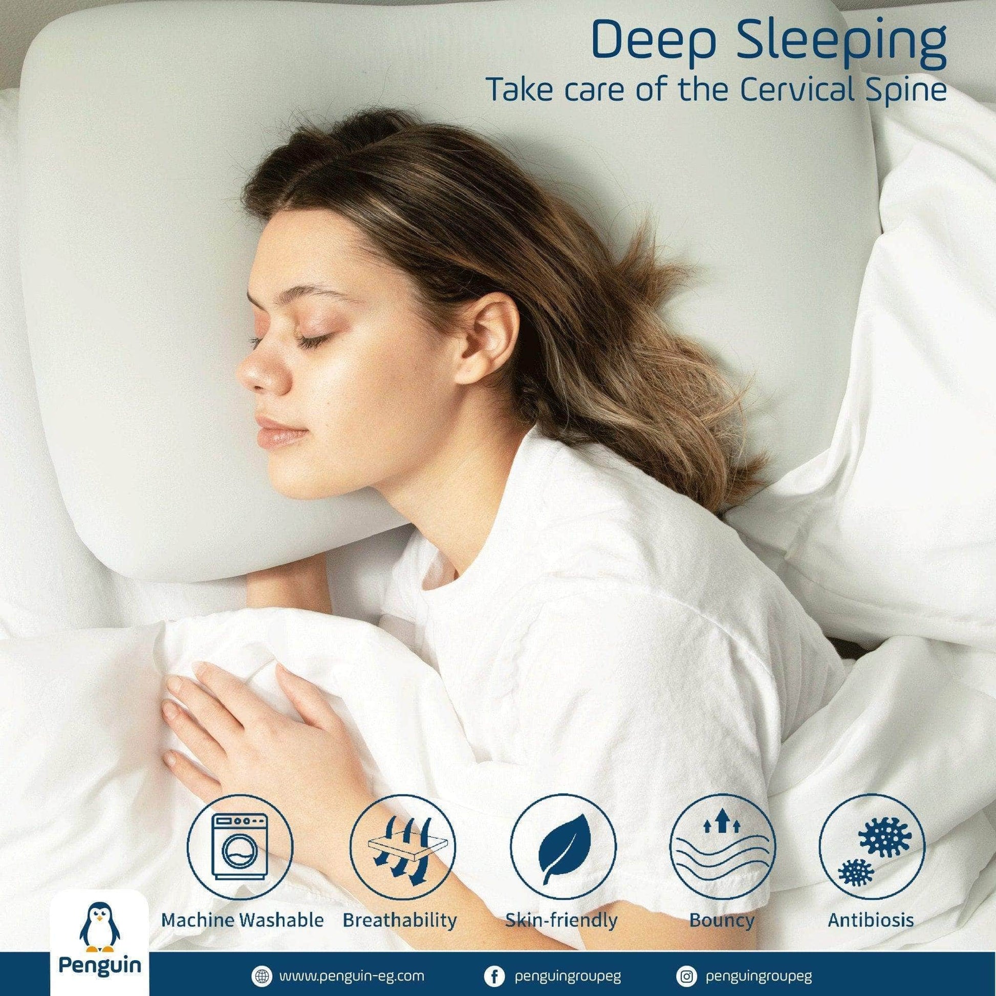 Penguin Group Pillows Butterfly Curved Memory Foam Pillow (Deep-Sleep)