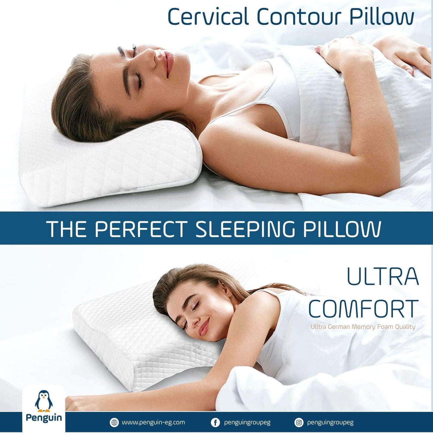 Penguin Group Pillows Cervical Contour Memory Foam Pillow
