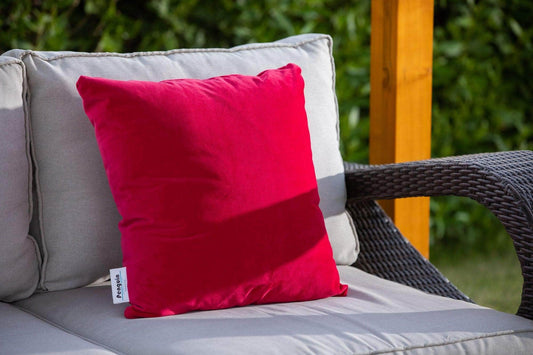 Penguin Group Red Solid Velvet Throw Pillows