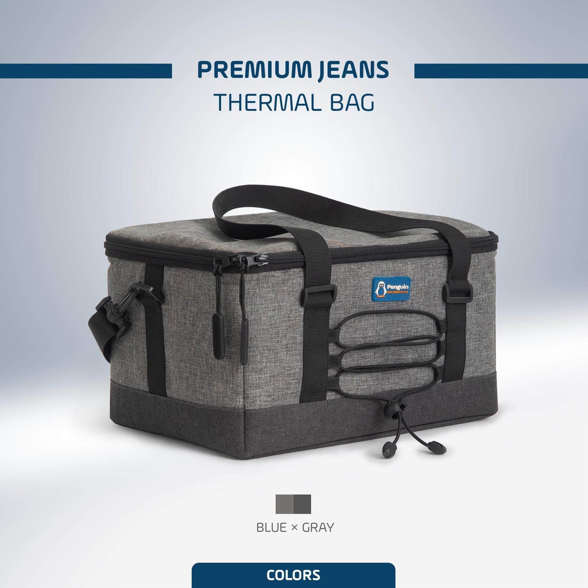 Penguin Group Thermal Bag Grey 9 Liters, Exotic Jeans 3X Insulated thermal Bag