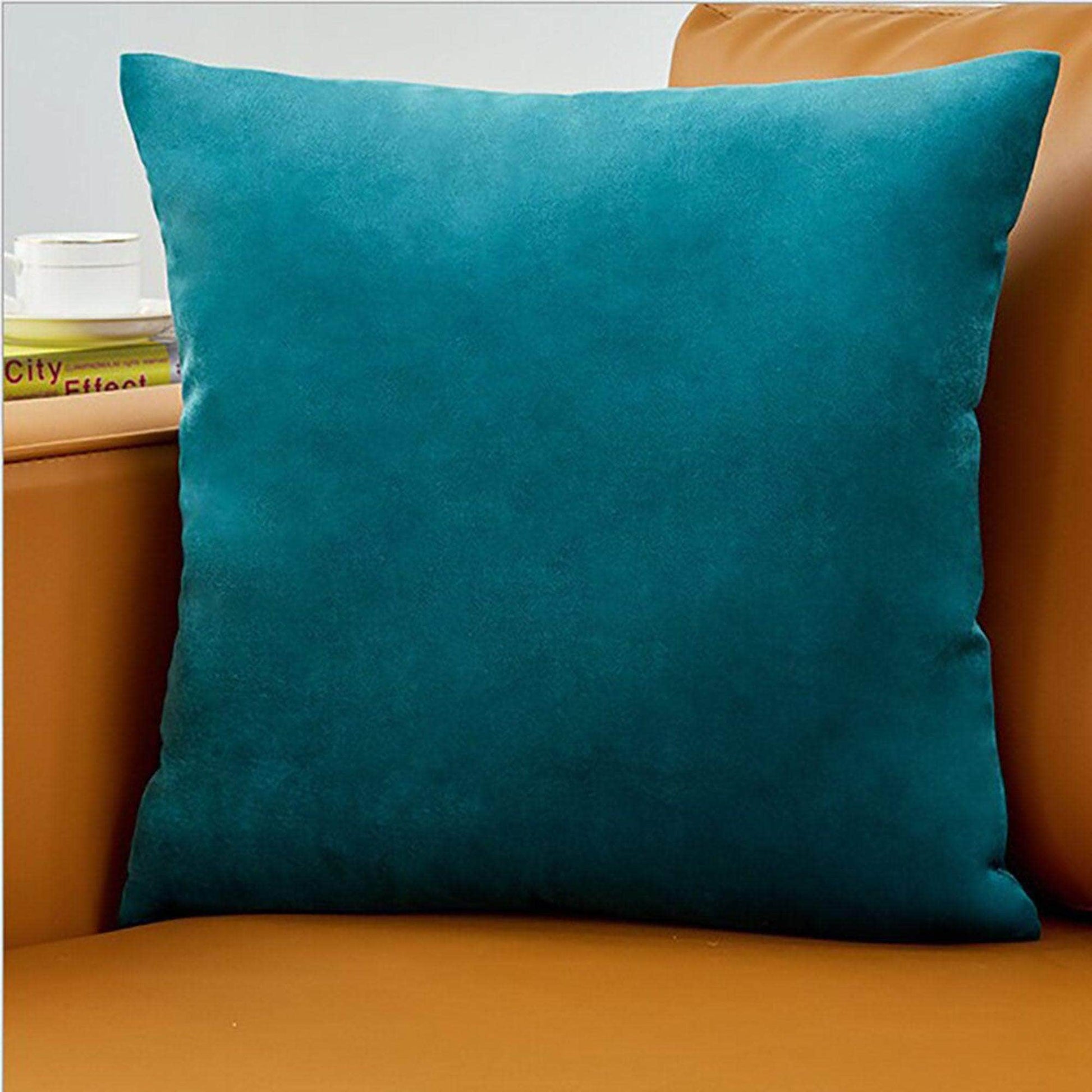 Penguin Group Turquoise Solid Velvet Throw Pillows