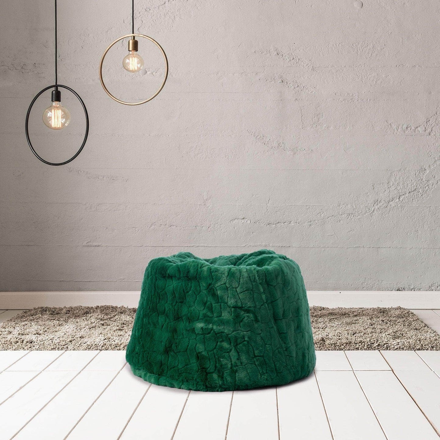 Penguin Group Waterproof Bean Bags 70 cm Diameter × 55 cm Height / Green Hygge Fur Bean bag