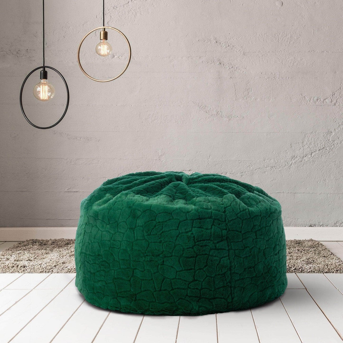 Penguin Group Waterproof Bean Bags 95 cm Diameter × 70 cm Height / Green Hygge Fur Bean bag