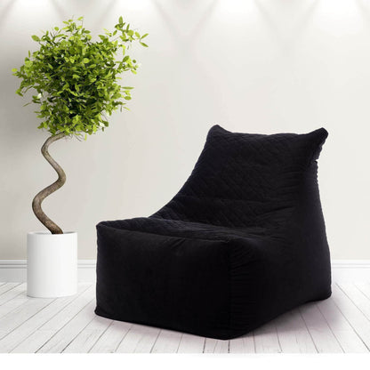 Penguin Group Waterproof Bean Bags Black Velvet Chaise Lounge