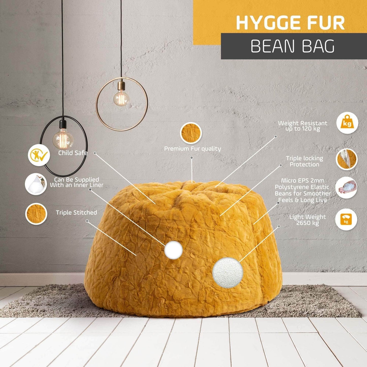 Penguin Group Waterproof Bean Bags Hygge Fur Bean bag