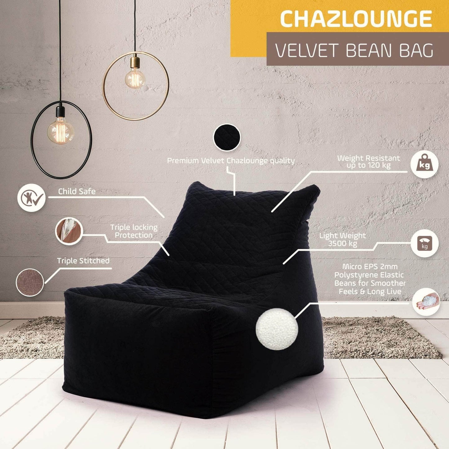 Penguin Group Waterproof Bean Bags Velvet Chaise Lounge