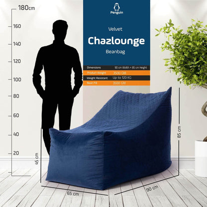 Penguin Group Waterproof Bean Bags Velvet Chaise Lounge