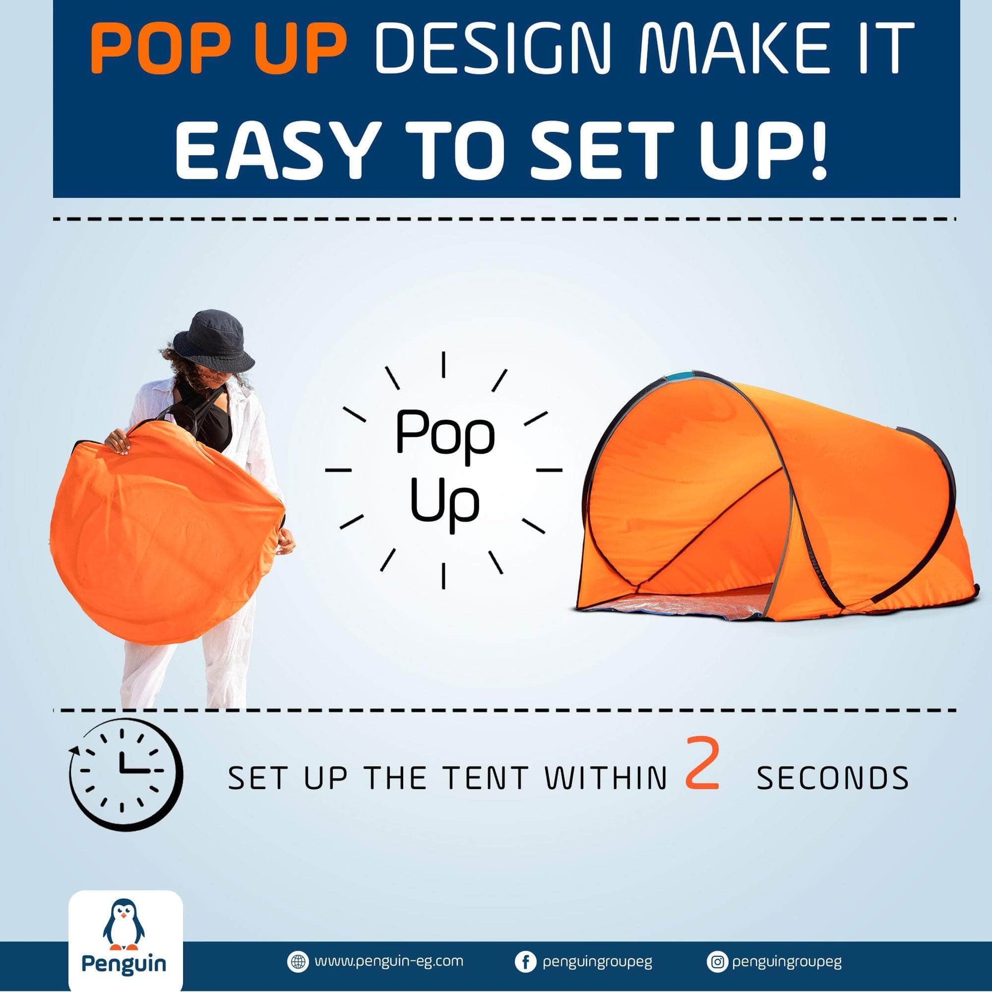Penguin Pop-Up Beach 1-2 Persons Tent